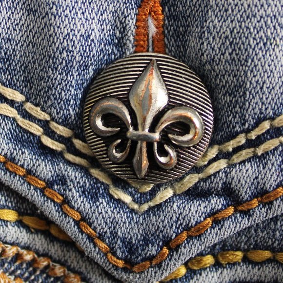 Rock Revival Distressed Styling Boot Jeans, Size 33 - Picture 9 of 11